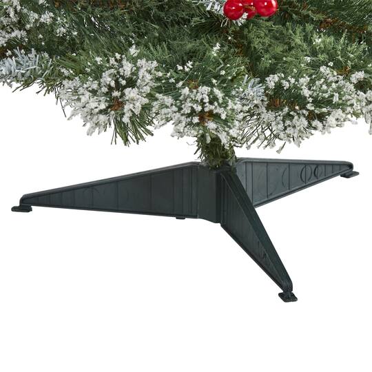 Nearly Natural 3ft. Unlit Artificial Frosted Swiss Pine Christmas Tree with Berries